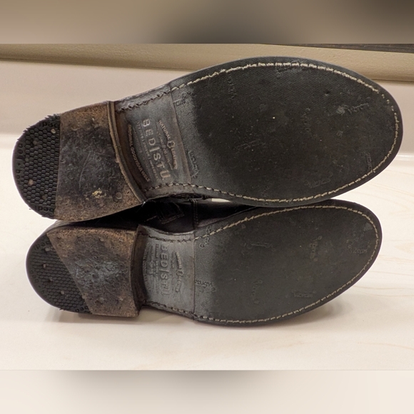 Bed|Stu Distressed Black Leather Boots ~ Sz 7 - Picture 8 of 10